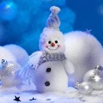 Snowman White Light Blue Snow